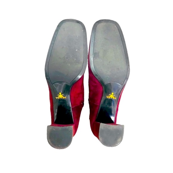 ❤️Prada Granato Burgundy Suede Heeled Boots❤️ - Picture 5 of 9